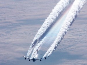 Contrails can be up to 150km in length and last for up to 24 hours and are said to add significantly to global warming