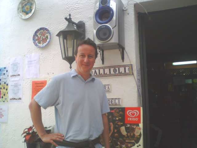 DISCOVERY: British PM David Cameron at Bar Allioli, Jimera de Libar during a holiday in the area